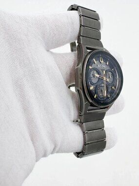 Bulova CURV 98A206 Chronograph Watch Warm Grey IP Sapphire Crystal With Box